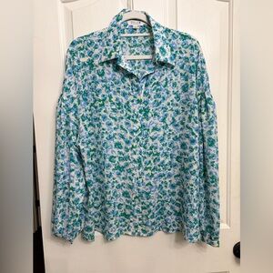 Molly Bracken Blue & Green Floral Button-Down Shirt
